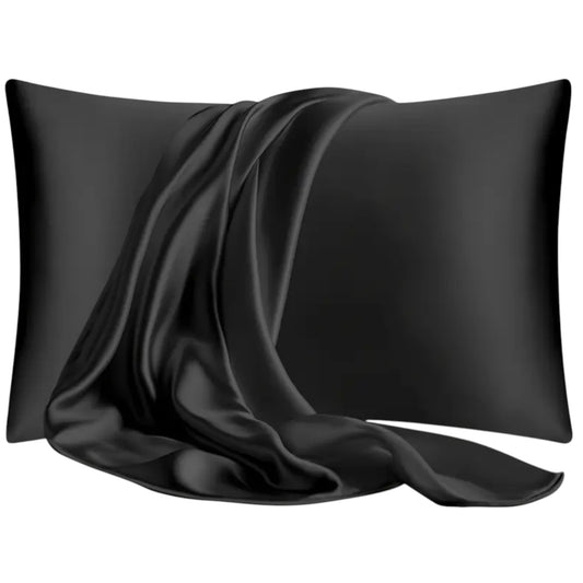 Premium satīna spilvendrāna - melna