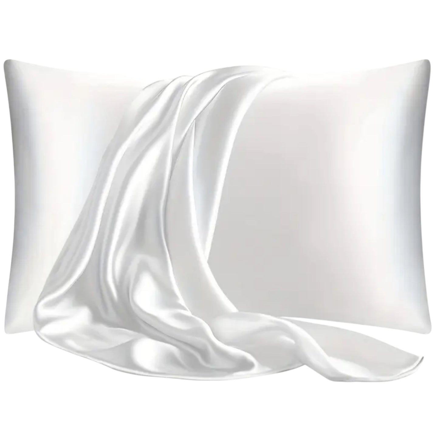 Premium satīna spilvendrāna - balta