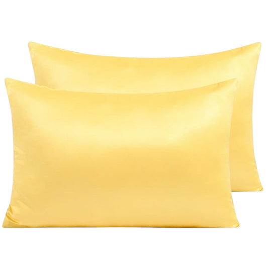 Premium satīna spilvendrāna - dzeltena